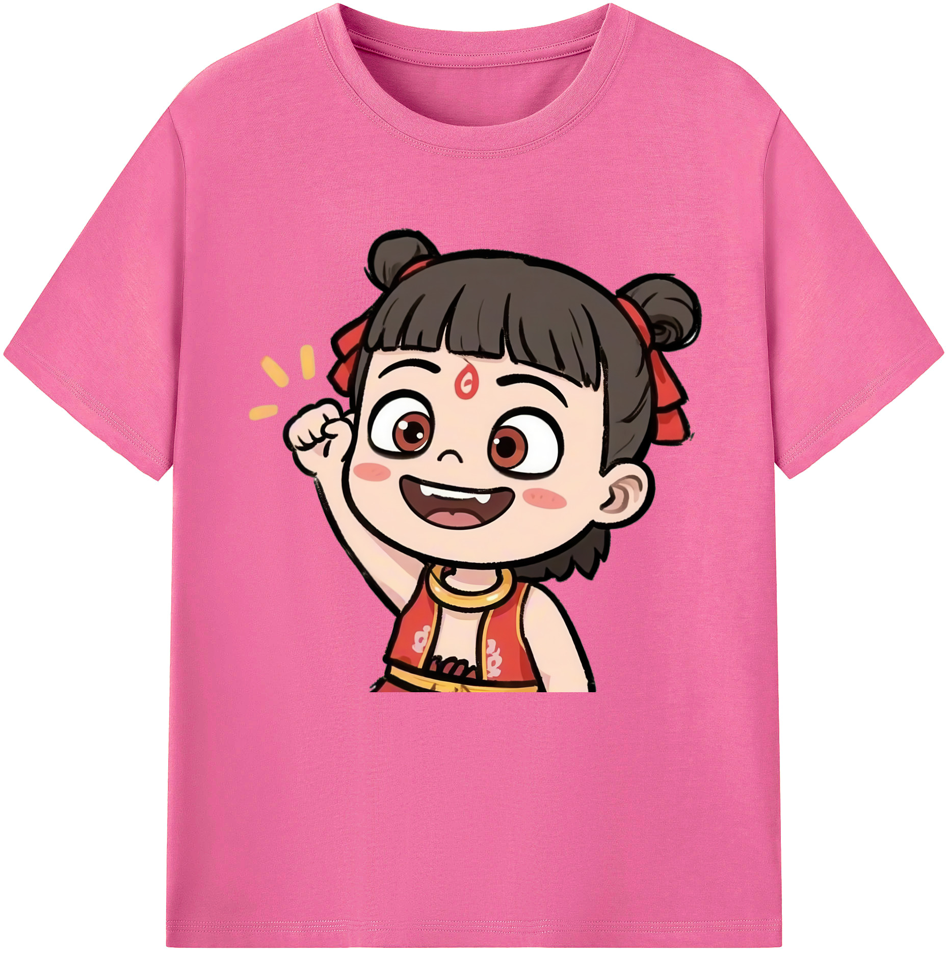 （画像用） Ne Zha 2 ナタ 魔童の大暴れ レディースカジュアルプリントTシャツ（綿100％）